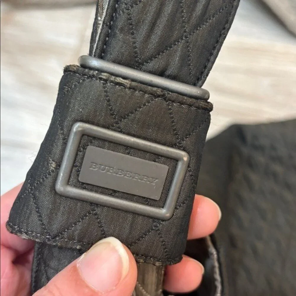Wrong price Burberry Quilted brown messenger  Bag  with a pouch